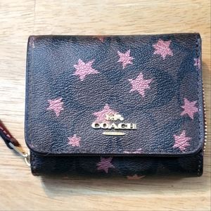 Coach wallet, pink star accents
